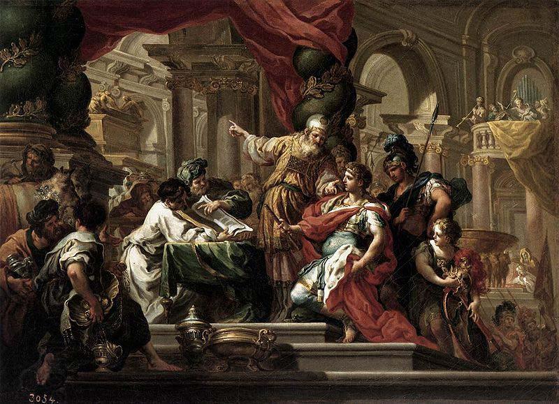 Sebastiano Conca Alexander the Great in the Temple of Jerusalem oil painting picture